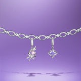 Amethyst Gemstone Silver Charm