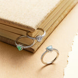 Balance Essential Silver Ring in Created Aquamarine