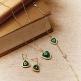 Trinity Signature Silver Earrings in Natural Malachite