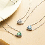 Balance Essential Silver Necklace in Created Aquamarine