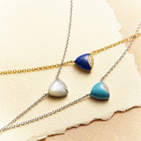 Balance Silver Necklace in White Mother of Pearl