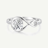 Bague de Promesse Étreinte Infinie en Zircon