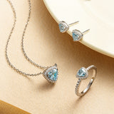 Balance Essential Silver Necklace in Created Aquamarine