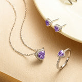 Balance Essential Silver Earrings in Created Amethyst