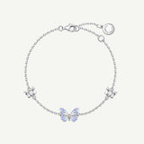 FANCIME "Starlight Butterfly" Luminous Enamel Sterling Silver Bracelet