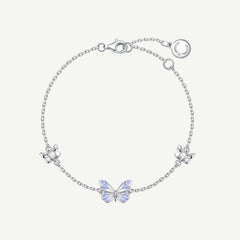 FANCIME „Starlight Butterfly“ Armband aus leuchtendem Emaille und Sterlingsilber