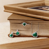 Trinity Essential Silver Earrings in Malachite