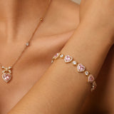 FANCIME „Ms Charming“ Halo Herz-Tennisarmband aus Sterlingsilber