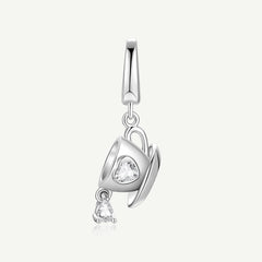 Coffee Cup Silver Charm