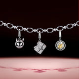 Dunkle Nacht Lolita Feuerball Silberner Charm