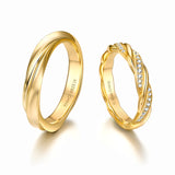 FANCIME "Love Blending" Couples Promise Sterling Silver Rings
