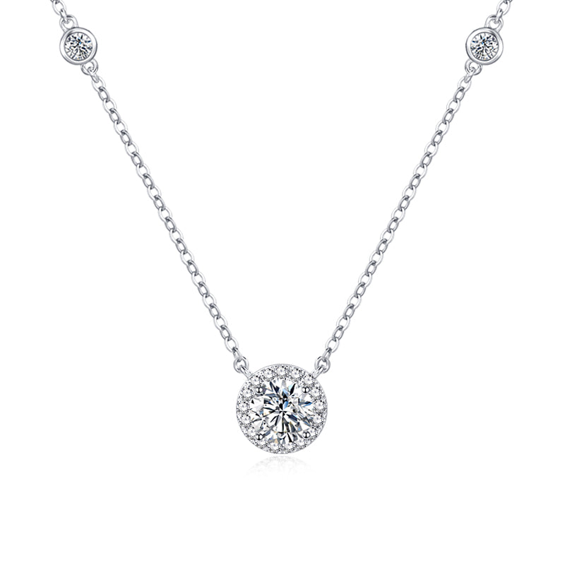 FANCIME „Spotlight“-Fassung Runde Halskette aus Sterlingsilber