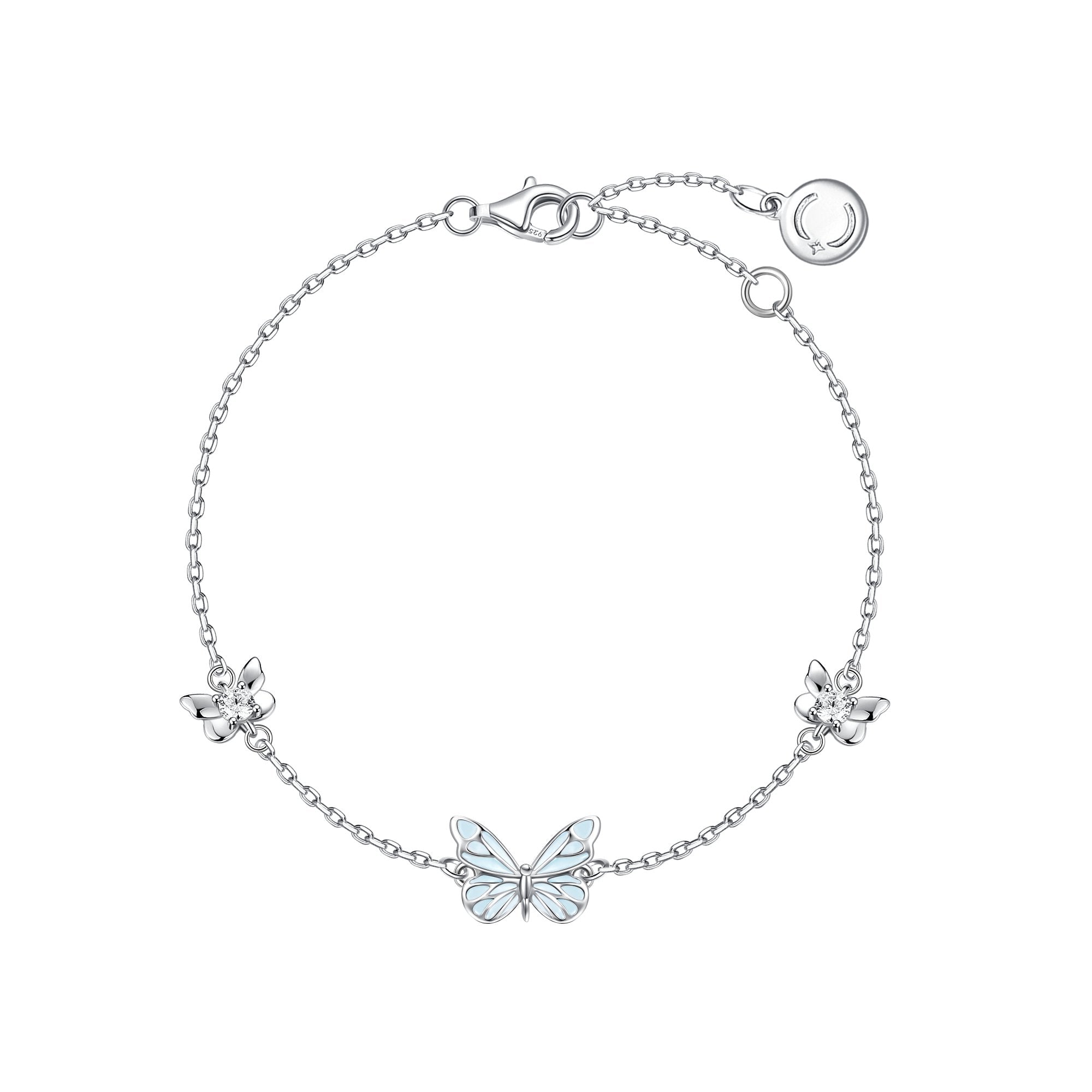 FANCIME "Starlight Butterfly" Bracelet en argent sterling émaillé lumineux