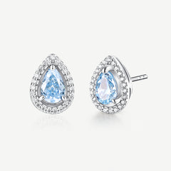 Ohrringe Ocean Eye Geburtsstein Silber in Aquamarin
