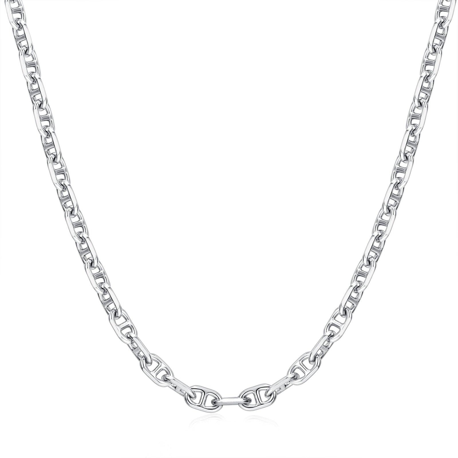 FANCIME „Sunlit Grace“ Klassische quadratische Gliederkette aus Sterlingsilber