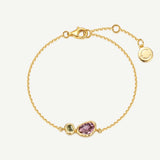 Secret Garden Amethyst & Peridot Geburtsstein Silberarmband