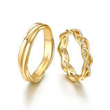 Bagues de Promesse pour Couples “Chuchotements du Crépuscule” en Argent Sterling FANCIME