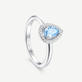 Anneau en Argent avec Pierre de Naissance Ocean Eye en Aigue-Marine