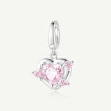 Pink Guardian Heart Silver Charm