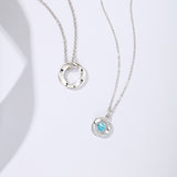 FANCIME „VERLIEBEN“ Paar-Halsketten aus Sterlingsilber mit blauem Zirkon
