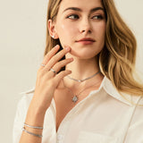 FANCIME "Starlit Melody" Couples Promise Sterling Silver Star Matching Rings