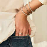 FANCIME "Starlit Melody" Couples Promise Sterling Silver Star Matching Rings