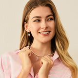 FANCIME „Pink Moment“ Ohrhänger in Herzform aus Sterlingsilber mit weißer Perle und Zirkonia 