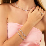 Klassisches Tennisarmband aus Sterlingsilber mit dem Aufdruck „Tearline“