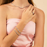 FANCIME „Ms Charming“ Halo Herz-Tennisarmband aus Sterlingsilber