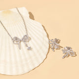 FANCIME „Dream Bow“ Schmetterlingsschleifen-Halskette aus Sterlingsilber