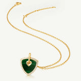 Trinity Signature Silver Necklace in Natural Malachite