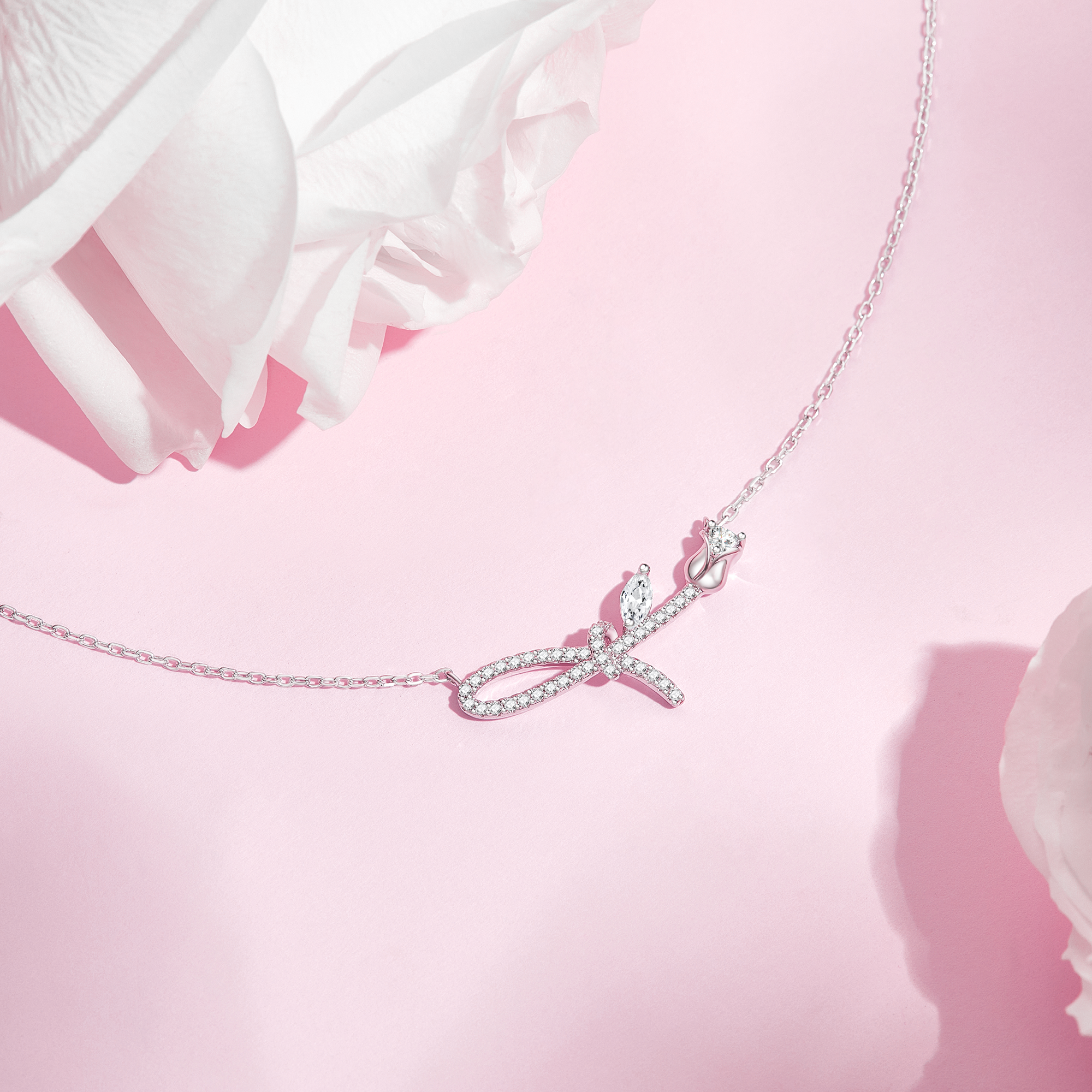 FANCI ME "La Rose" Sterling Silver Necklace Show