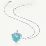 Trinity Signature Silver Necklace in Created Turquoise