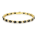 „Glamour Radiance“ Tennisarmband aus Sterlingsilber mit aufwendigem Schliff 