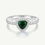 Trinity Essential Silver Ring in Malachite