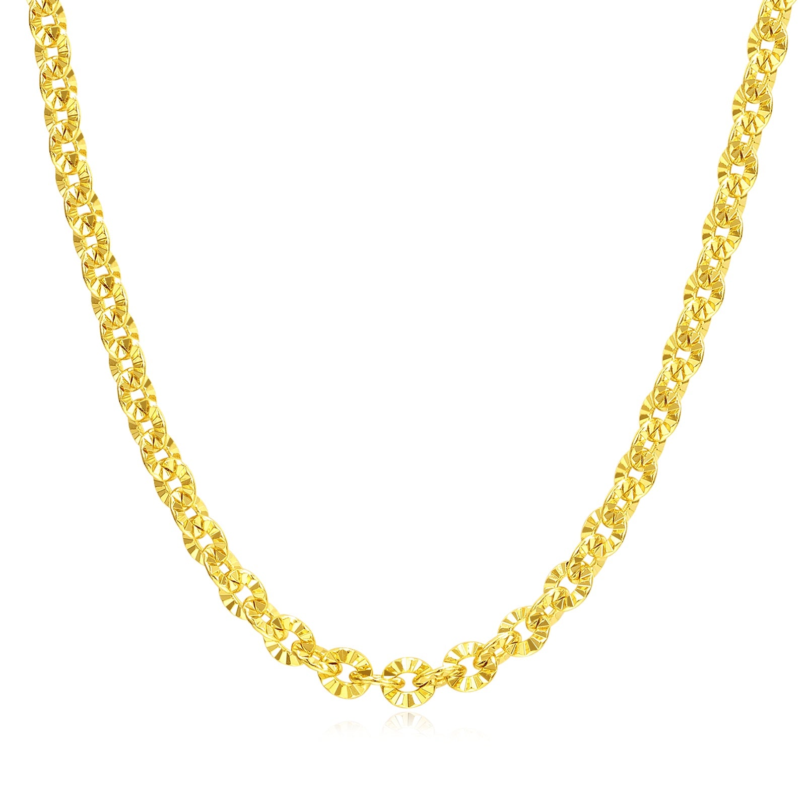 FANCIME "Sunlit Grace" Classic Floral Link Sterling Silver Chain Necklace