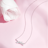 FANCI ME "La Rose" Sterling Silver Love Knot Necklace Full