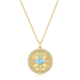 FANCIME "Lumen Star" Turquoise December Birthstone Sterling Silver Necklace