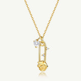 Rose Pin Silver Pendent Necklace