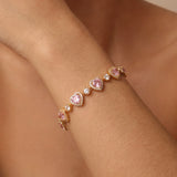 FANCIME „Ms Charming“ Halo Herz-Tennisarmband aus Sterlingsilber