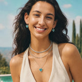 Trinity Signature Silver Earrings in Created Turquoise