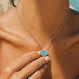 Trinity Signature Silver Necklace in Created Turquoise