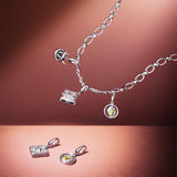 Dunkle Nacht Lolita Feuerball Silberner Charm