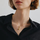 Rose Pin Silver Pendent Necklace