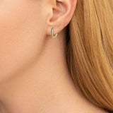 FANCIME Petite blaue Saphir 14K Gelbgold Creolen