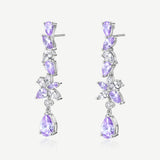 Glyzinienblüten-Ohrringe aus Amethyst und Silber