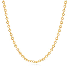 FANCIME "Sunlit Grace" Classic Floral Link Sterling Silver Chain Necklace