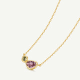 Geheime Garten Amethyst & Peridot Geburtsstein Silber Halskette