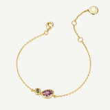 Secret Garden Amethyst & Peridot Geburtsstein Silberarmband