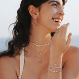 Bracelet en Argent avec Pierre de Naissance Ocean Eye en Aigue-Marine